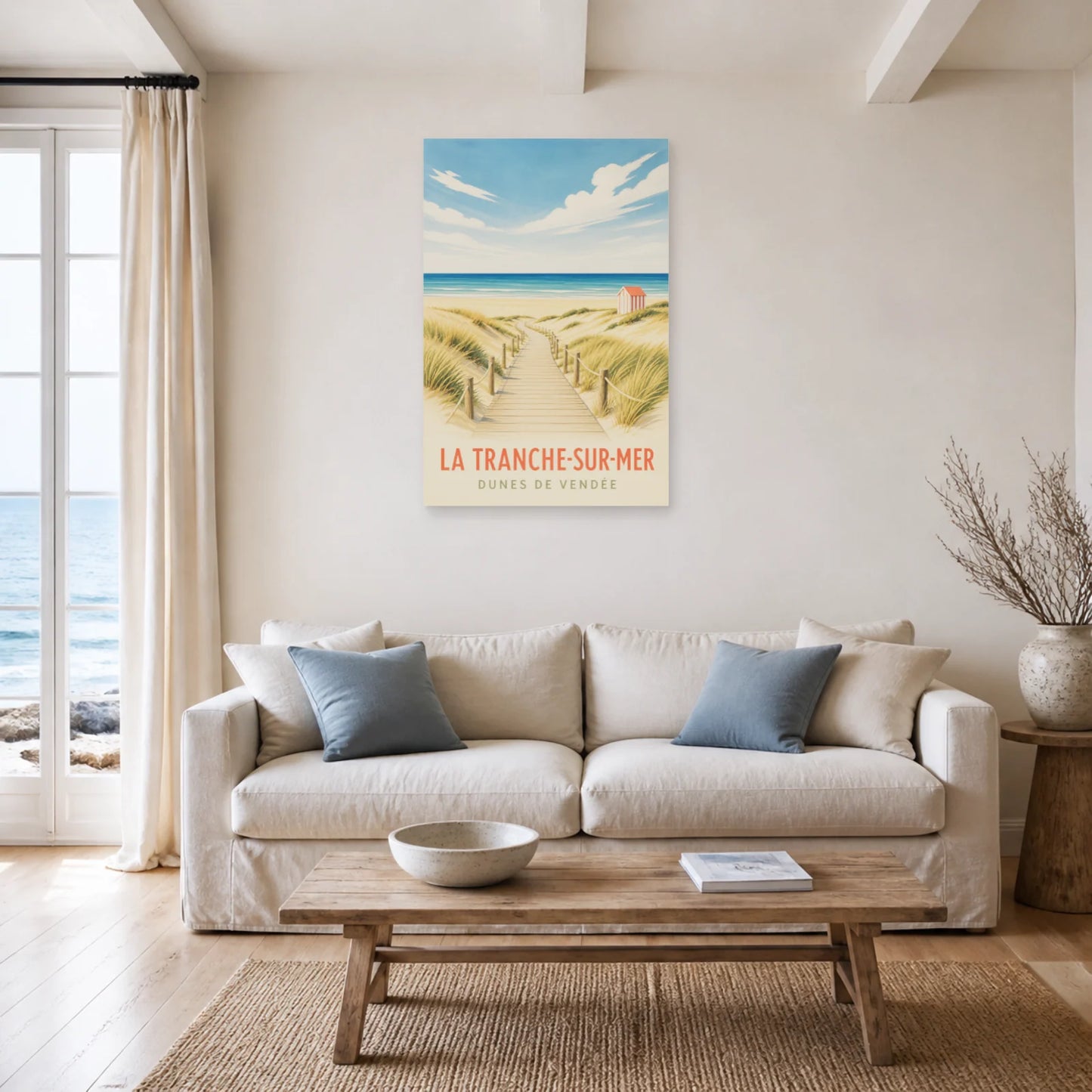 Affiche La Tranche-sur-Mer – Dunes de Vendée dans un salon - Art Virtuoso