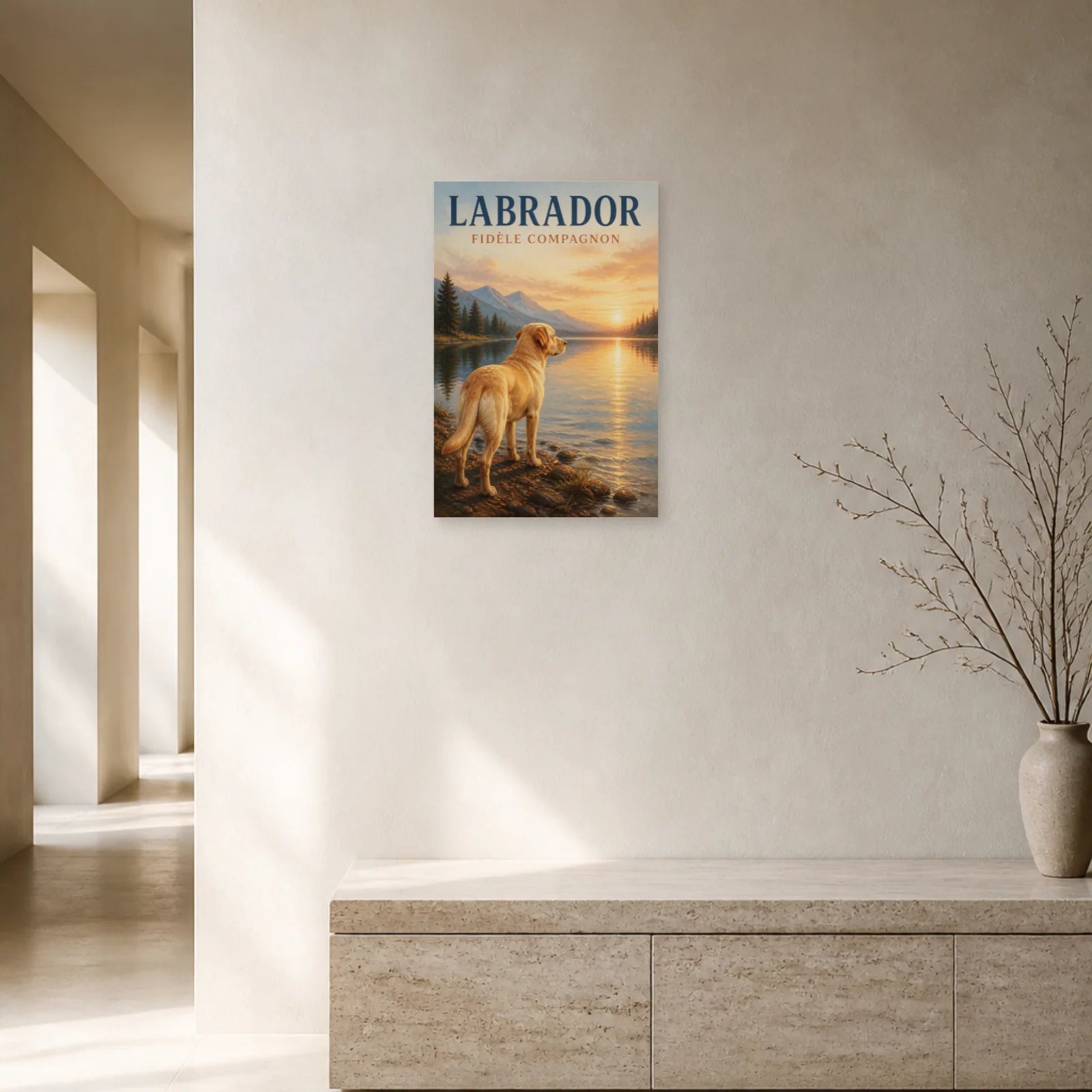 Affiche Labrador – Fidèle Compagnon dans un bureau - Art Virtuoso