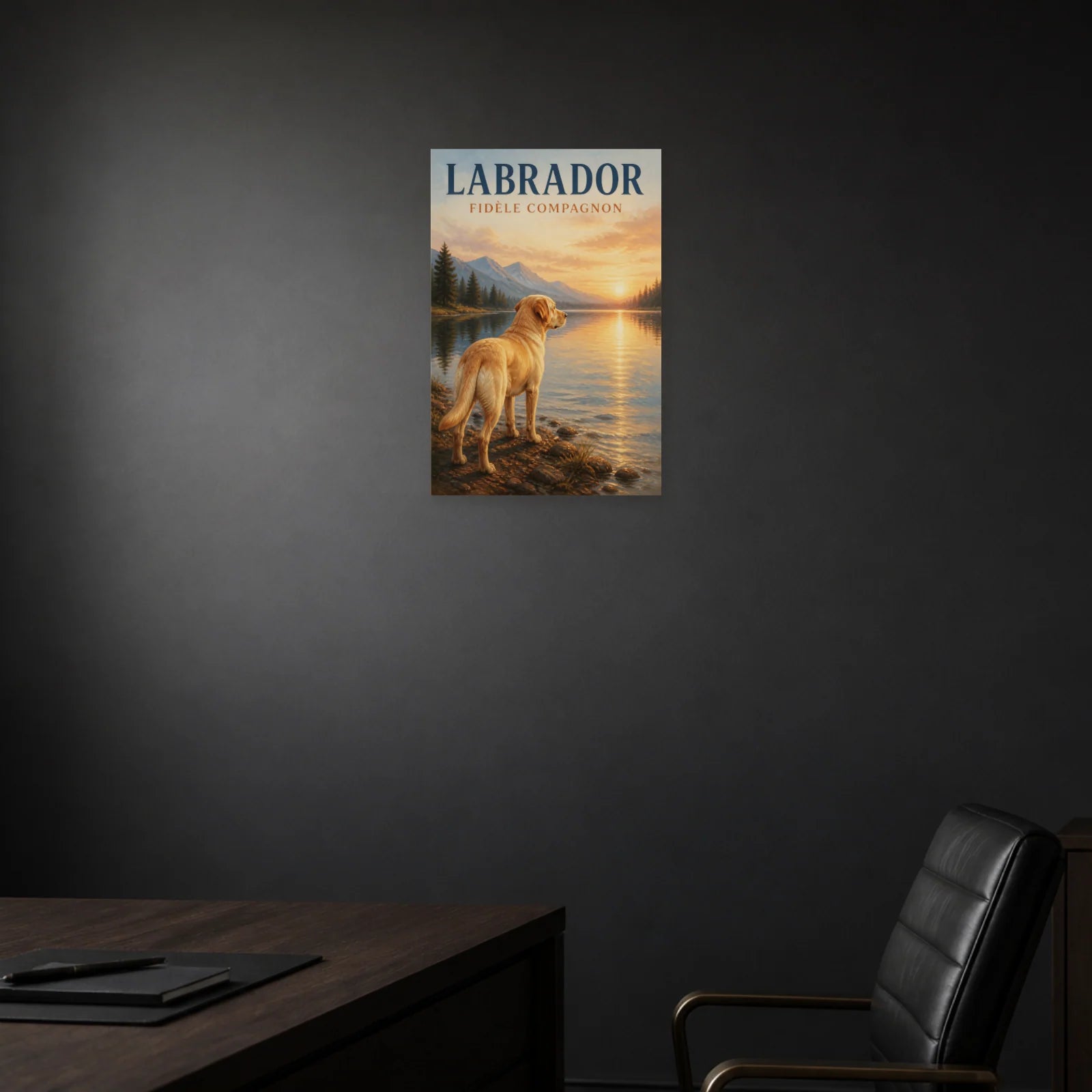 Affiche Labrador – Fidèle Compagnon dans une salle à manger - Art Virtuoso