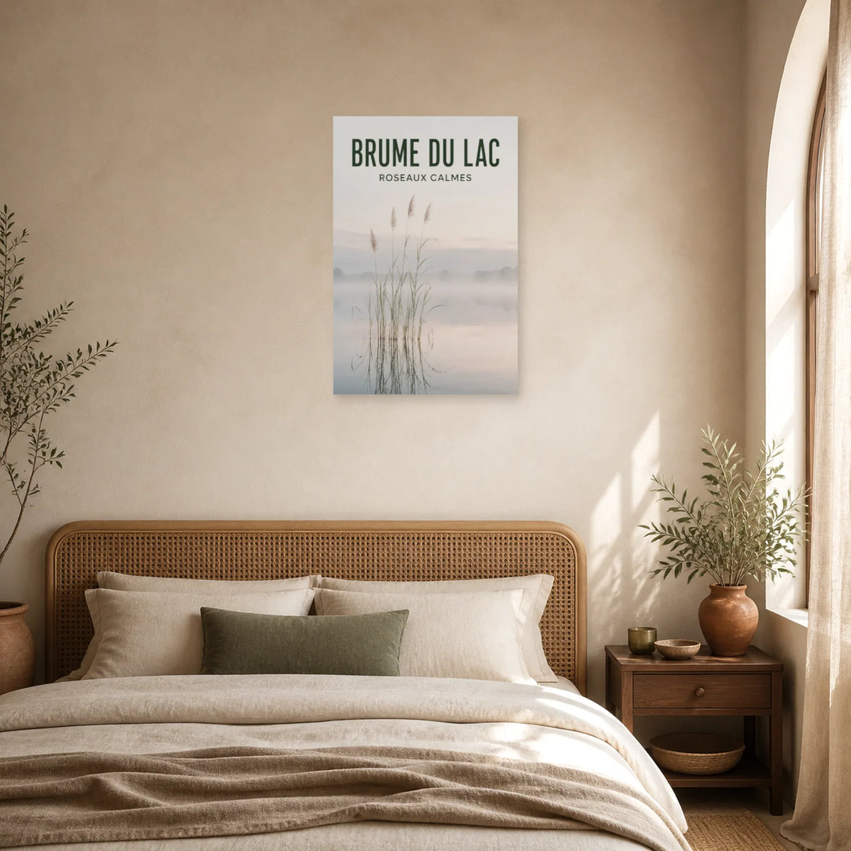 Affiche Brume du Lac – Roseaux Calmes dans une chambre - Art Virtuoso