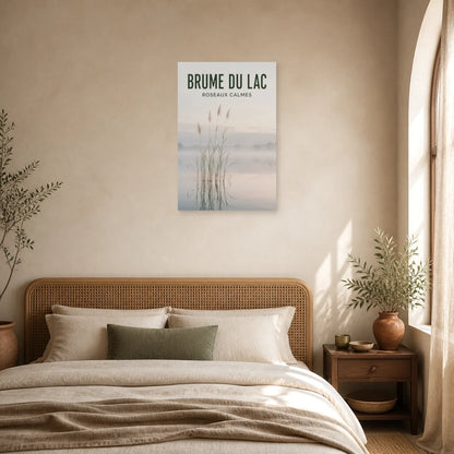Affiche Brume du Lac – Roseaux Calmes dans une chambre - Art Virtuoso