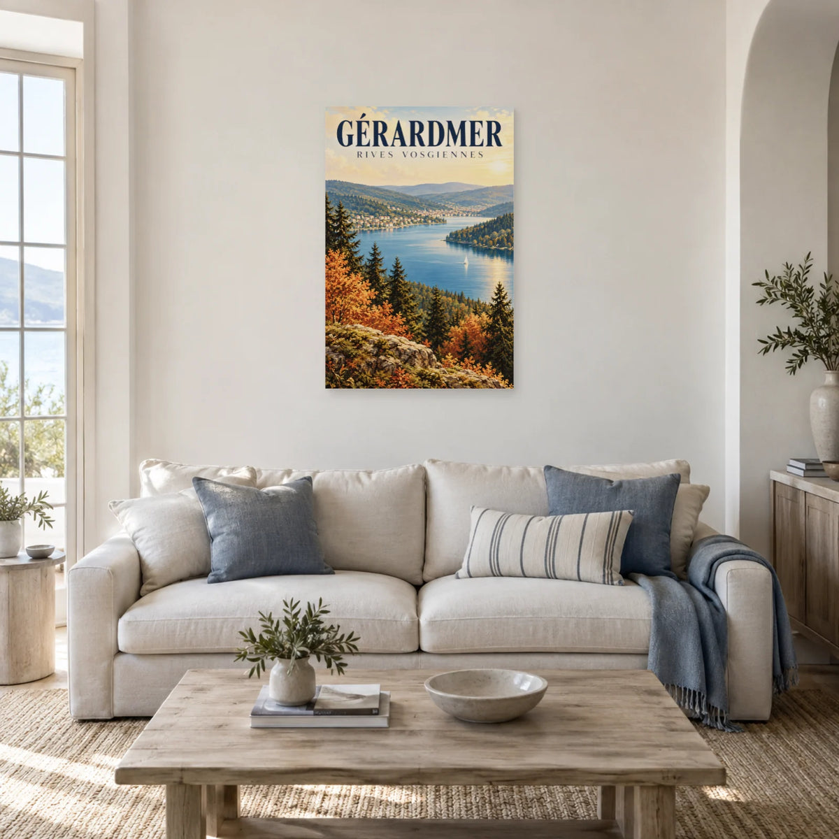 Affiche Lac de Gérardmer – Rives vosgiennes dans un salon - Art Virtuoso