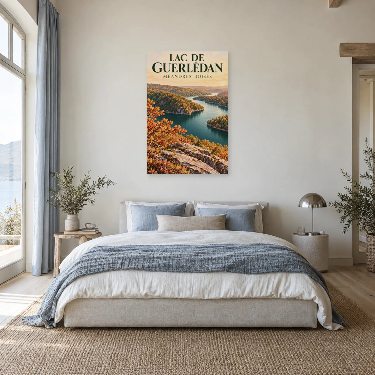 Affiche Lac de Guerlédan – Méandres boisés dans une chambre - Art Virtuoso