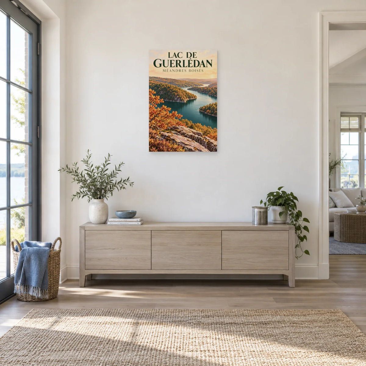 Affiche Lac de Guerlédan – Méandres boisés dans une entrée ou un couloir - Art Virtuoso