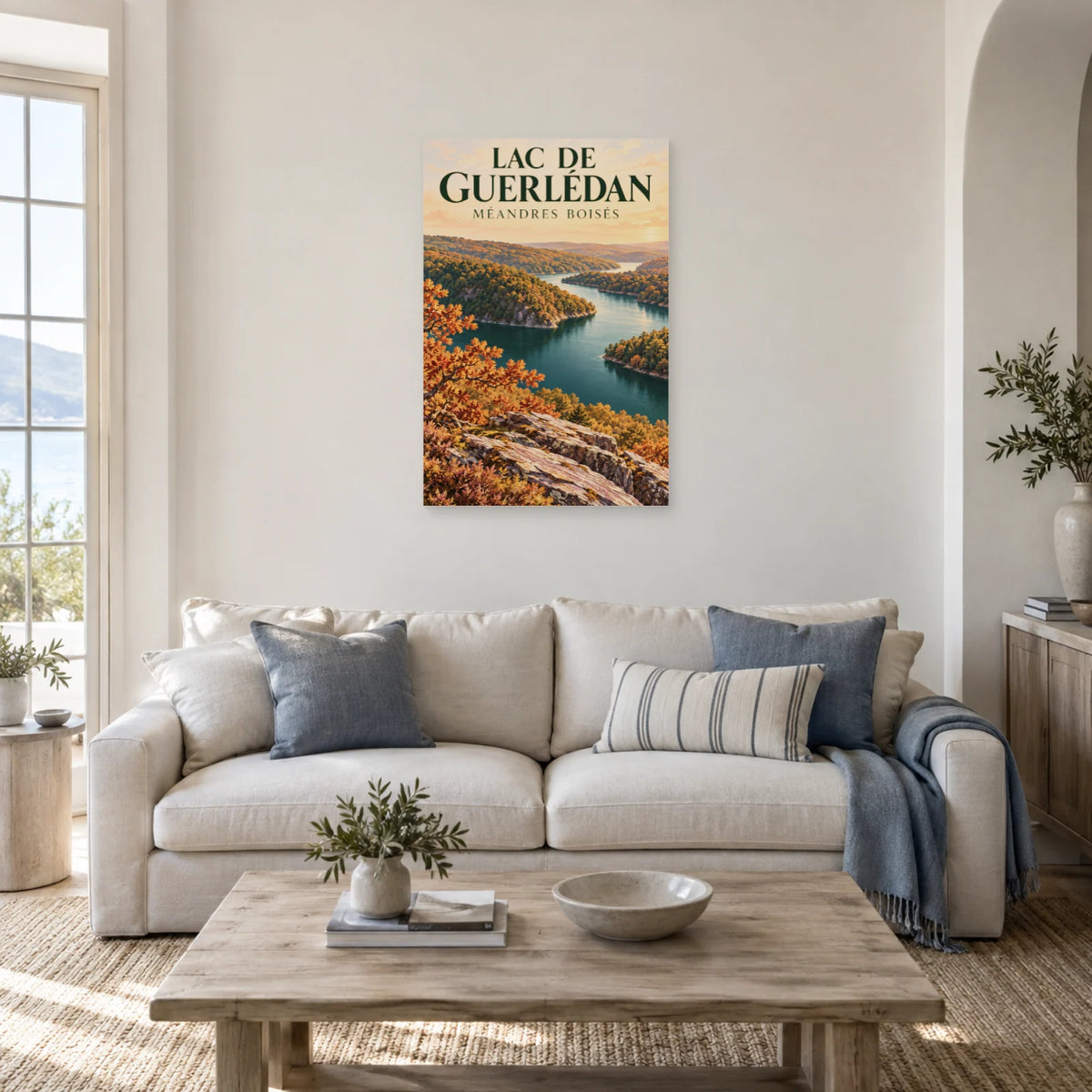Affiche Lac de Guerlédan – Méandres boisés dans un salon - Art Virtuoso