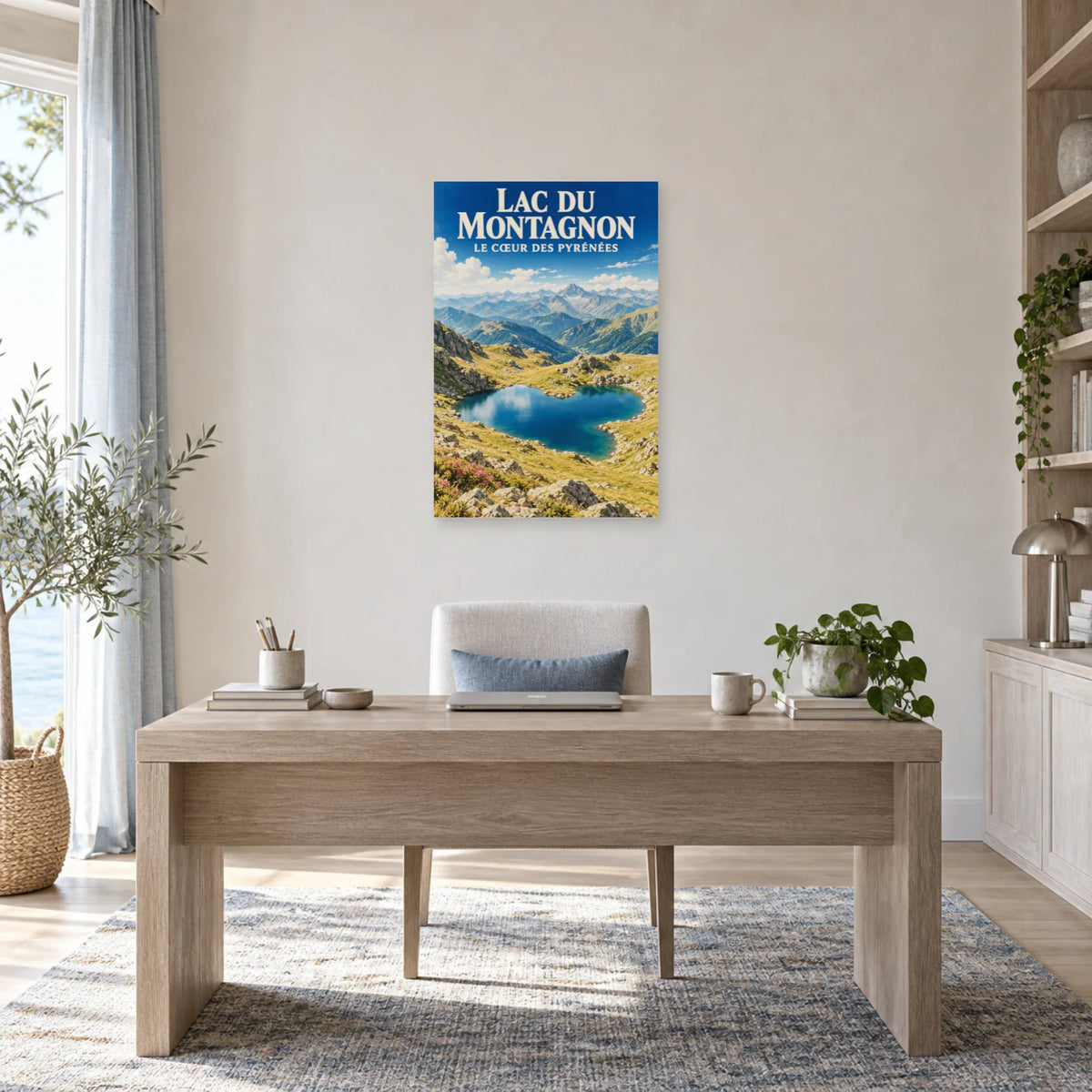 Affiche Lac du Montagnon – Le cœur des Pyrénées dans un bureau - Art Virtuoso