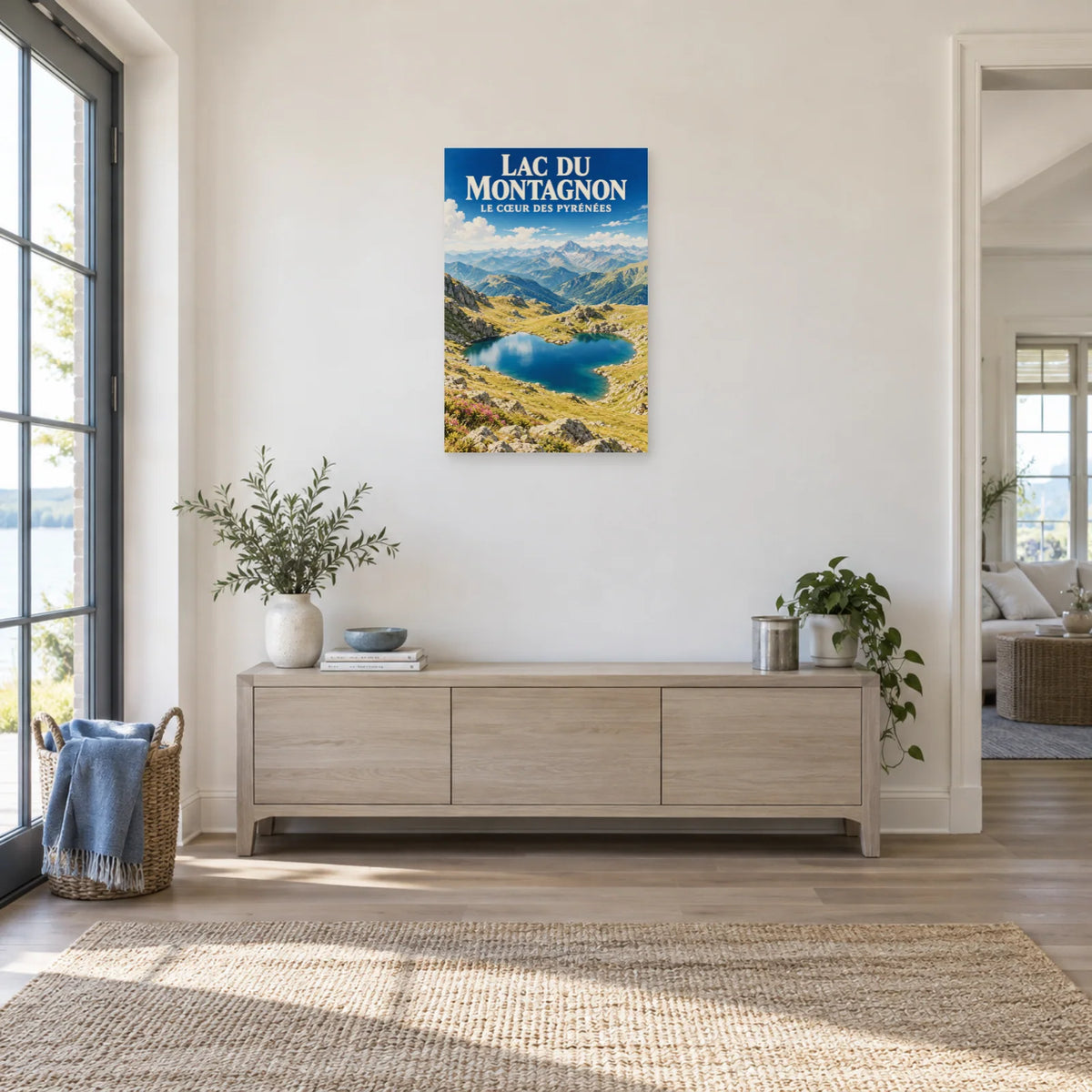Affiche Lac du Montagnon – Le cœur des Pyrénées dans une entrée ou un couloir - Art Virtuoso