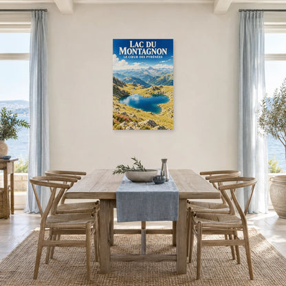Affiche Lac du Montagnon – Le cœur des Pyrénées dans une salle à manger - Art Virtuoso