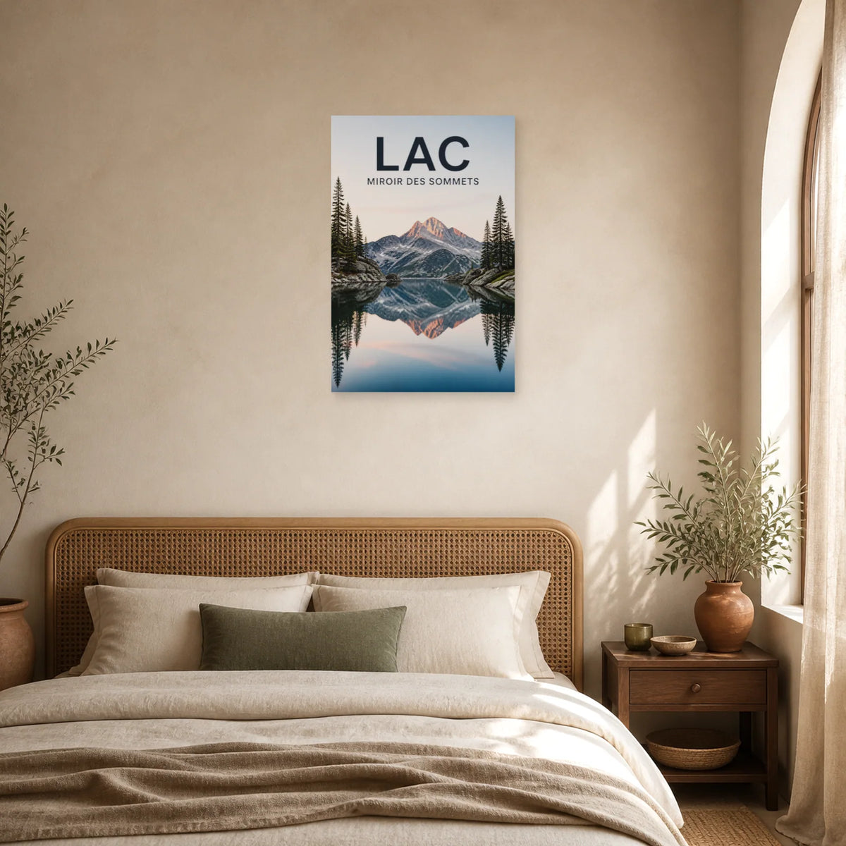 Affiche Lac – Miroir des Sommets dans une chambre - Art Virtuoso