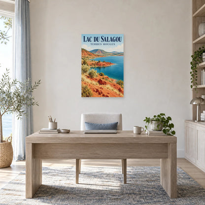Affiche Lac du Salagou – Terres rouges dans un bureau - Art Virtuoso