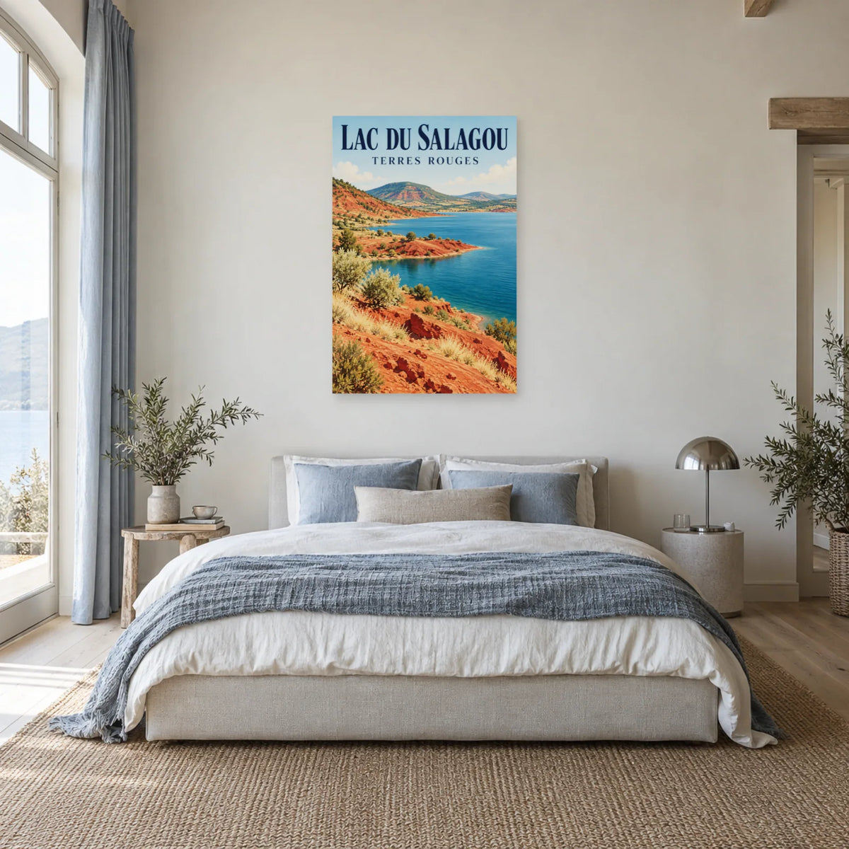 Affiche Lac du Salagou – Terres rouges dans une chambre - Art Virtuoso