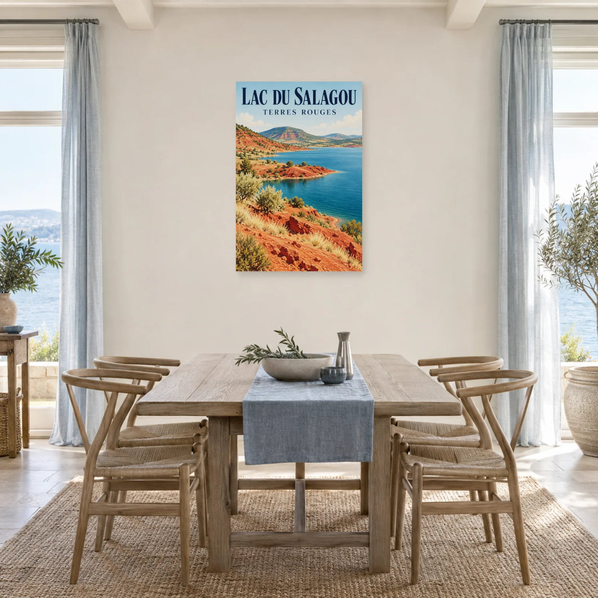 Affiche Lac du Salagou – Terres rouges dans une salle à manger - Art Virtuoso