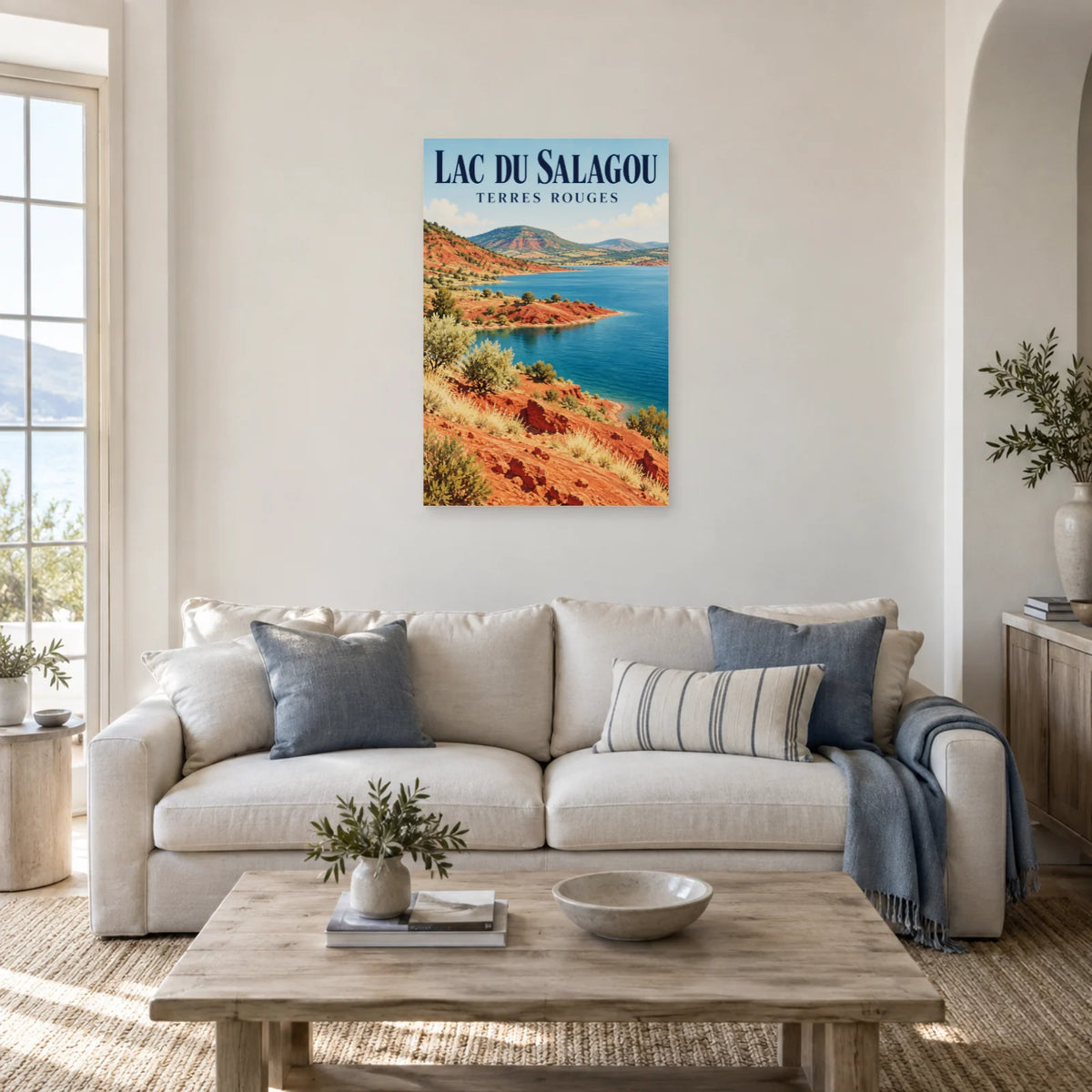 Affiche Lac du Salagou – Terres rouges dans un salon - Art Virtuoso