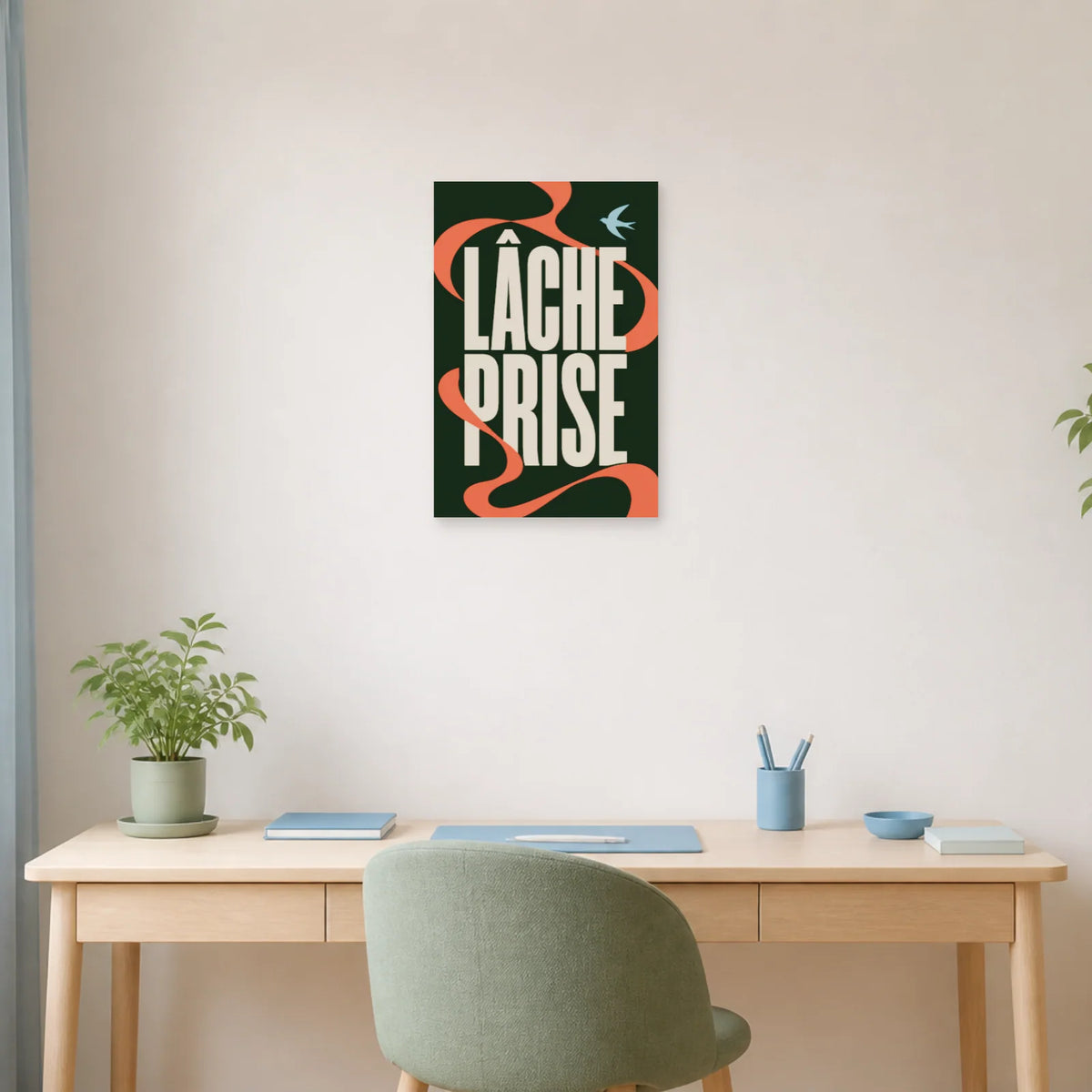 Affiche Lâche prise – Ruban libre dans un bureau - Art Virtuoso
