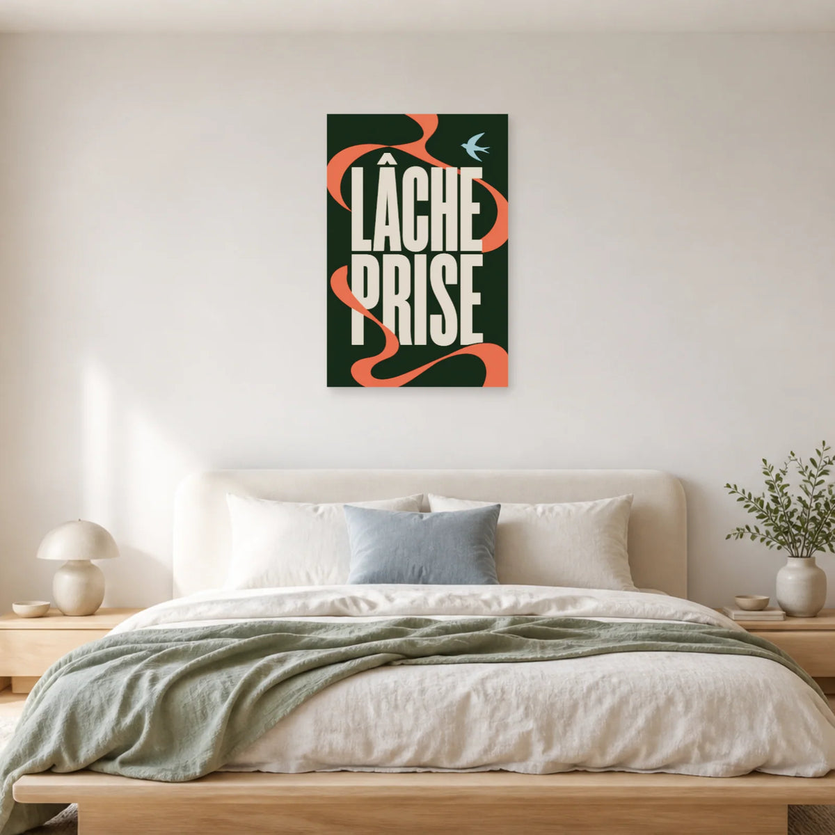 Affiche Lâche prise – Ruban libre dans une chambre - Art Virtuoso
