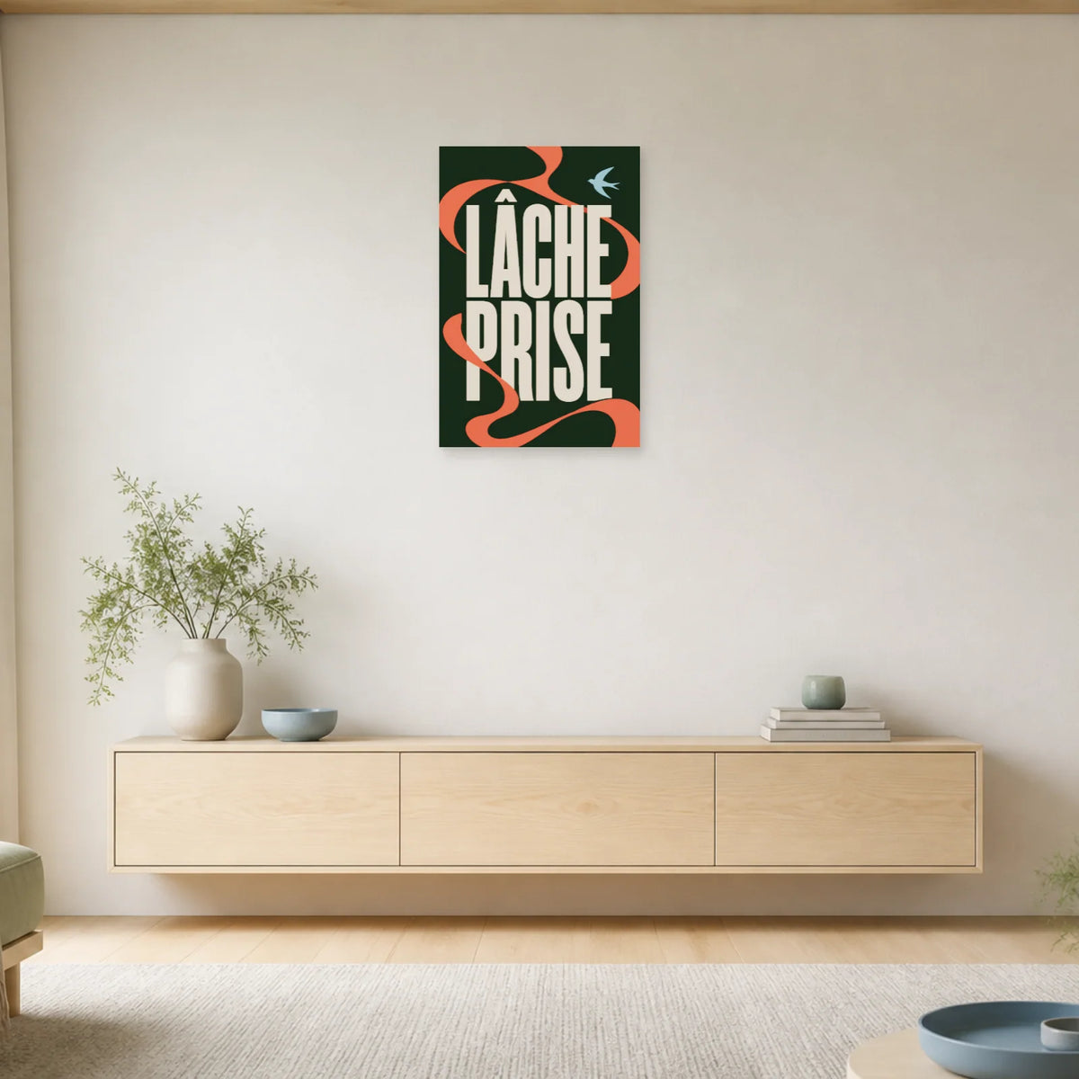Affiche Lâche prise – Ruban libre dans une entrée ou un couloir - Art Virtuoso