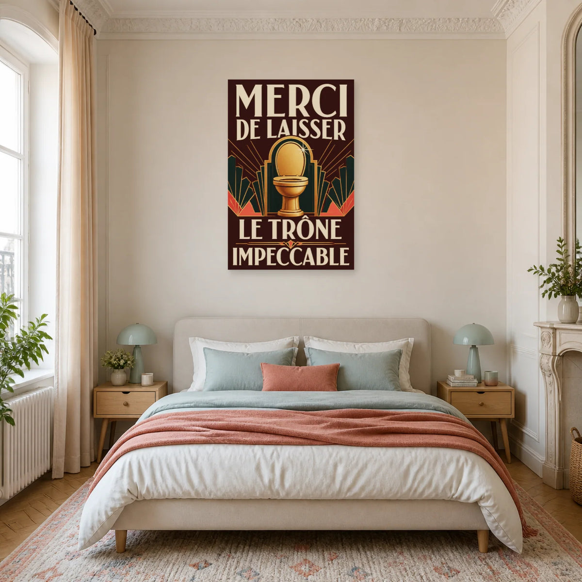 Affiche Merci de laisser le trône impeccable dans une chambre - Art Virtuoso