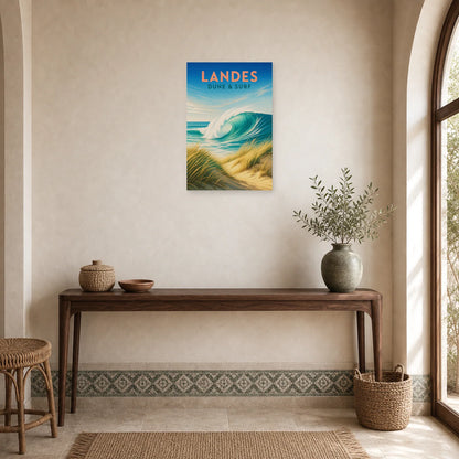 Affiche Landes – Dune & Surf dans une entrée ou un couloir - Art Virtuoso