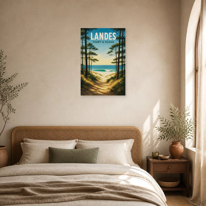 Affiche Landes – Forêt & Océan dans une chambre - Art Virtuoso