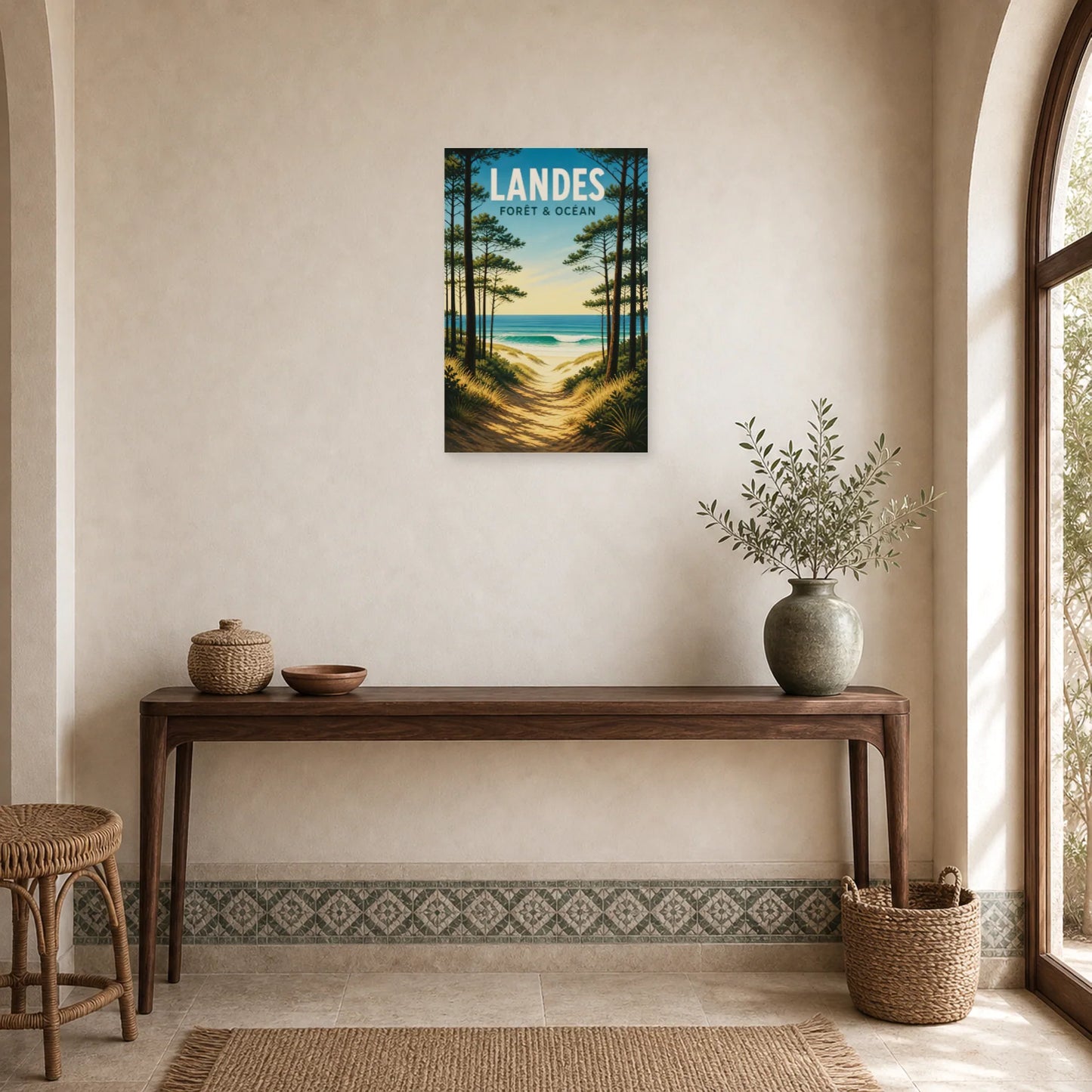 Affiche Landes – Forêt & Océan dans une entrée ou un couloir - Art Virtuoso