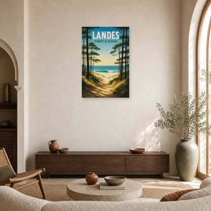 Affiche Landes – Forêt & Océan dans un salon - Art Virtuoso
