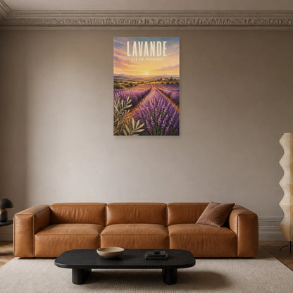 Affiche Lavande – Été en Provence dans un salon - Art Virtuoso