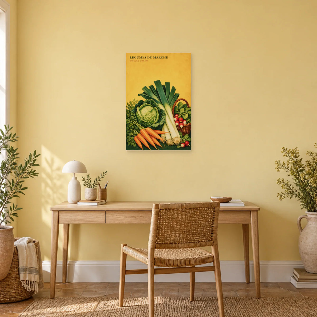 Affiche Légumes du Marché – Saveurs d’Antan dans un bureau - Art Virtuoso