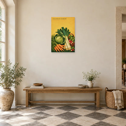 Affiche Légumes du Marché – Saveurs d’Antan dans une entrée ou un couloir - Art Virtuoso