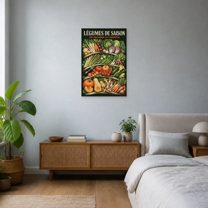 Affiche Légumes de Saison – Du Potager à l’Assiette dans une chambre - Art Virtuoso