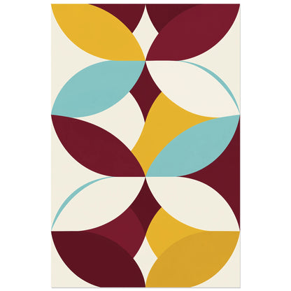 Affiche Lentilles - Entrelacs, illustration géométrique / composition curviligne verticale, format 40 × 60 cm