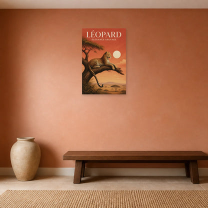 Affiche Léopard – Élégance Sauvage dans une salle à manger - Art Virtuoso