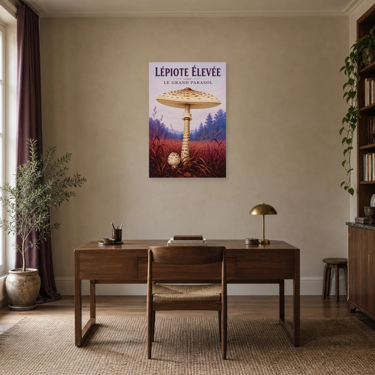 Affiche Lépiote élevée – Le grand parasol dans un bureau - Art Virtuoso