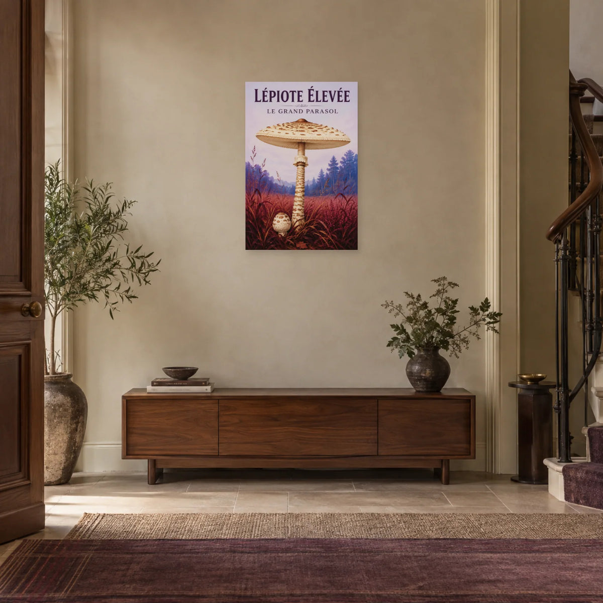 Affiche Lépiote élevée – Le grand parasol dans une entrée ou un couloir - Art Virtuoso