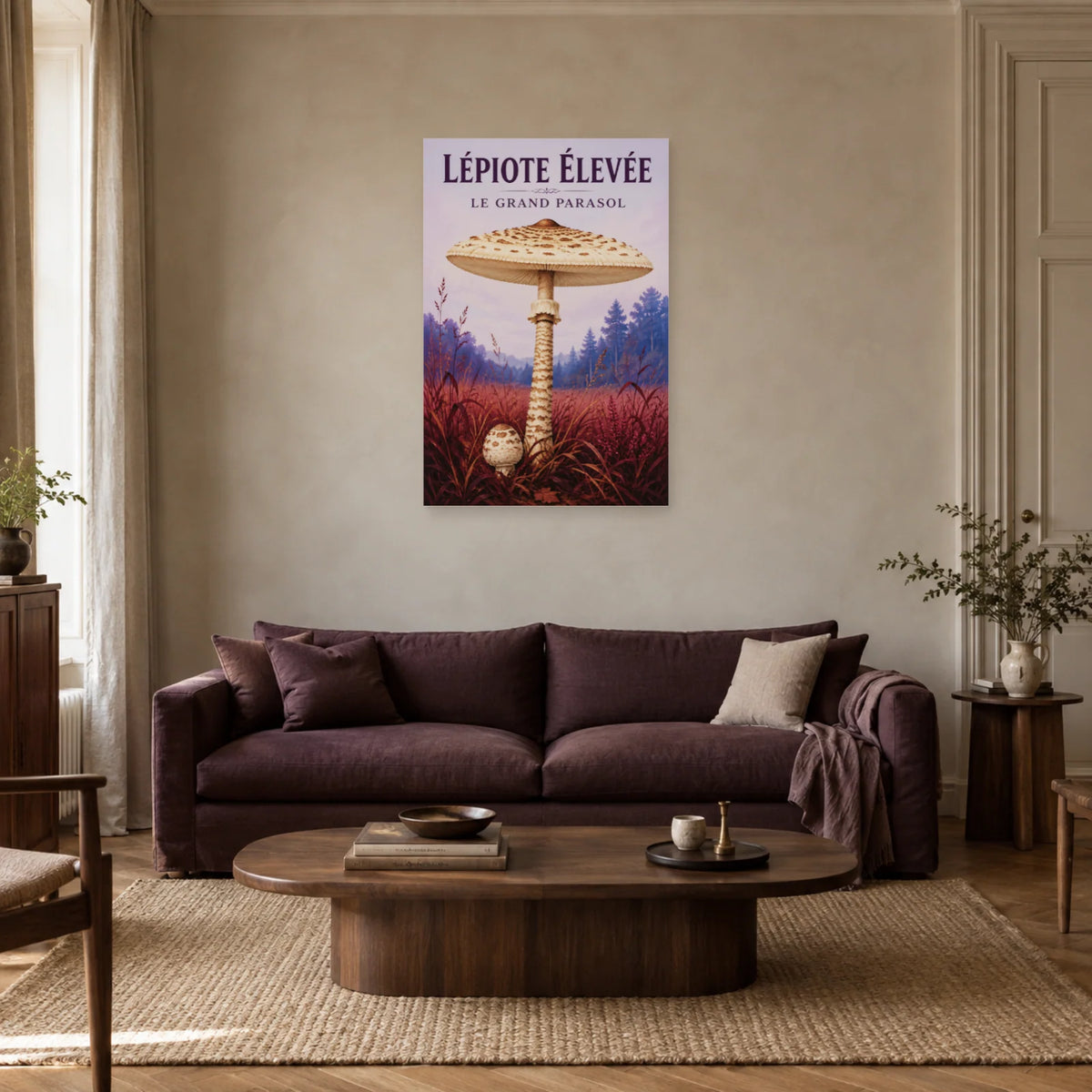 Affiche Lépiote élevée – Le grand parasol dans un salon - Art Virtuoso