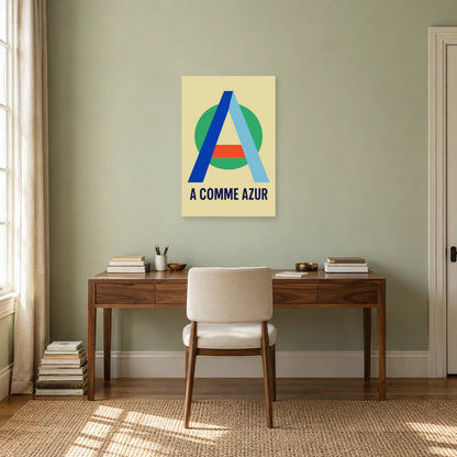 Affiche Lettre A, azur construit dans un bureau - Art Virtuoso