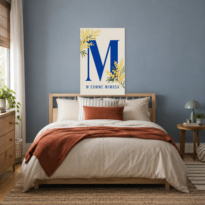 Affiche Lettre M, mimosa solaire dans une chambre - Art Virtuoso