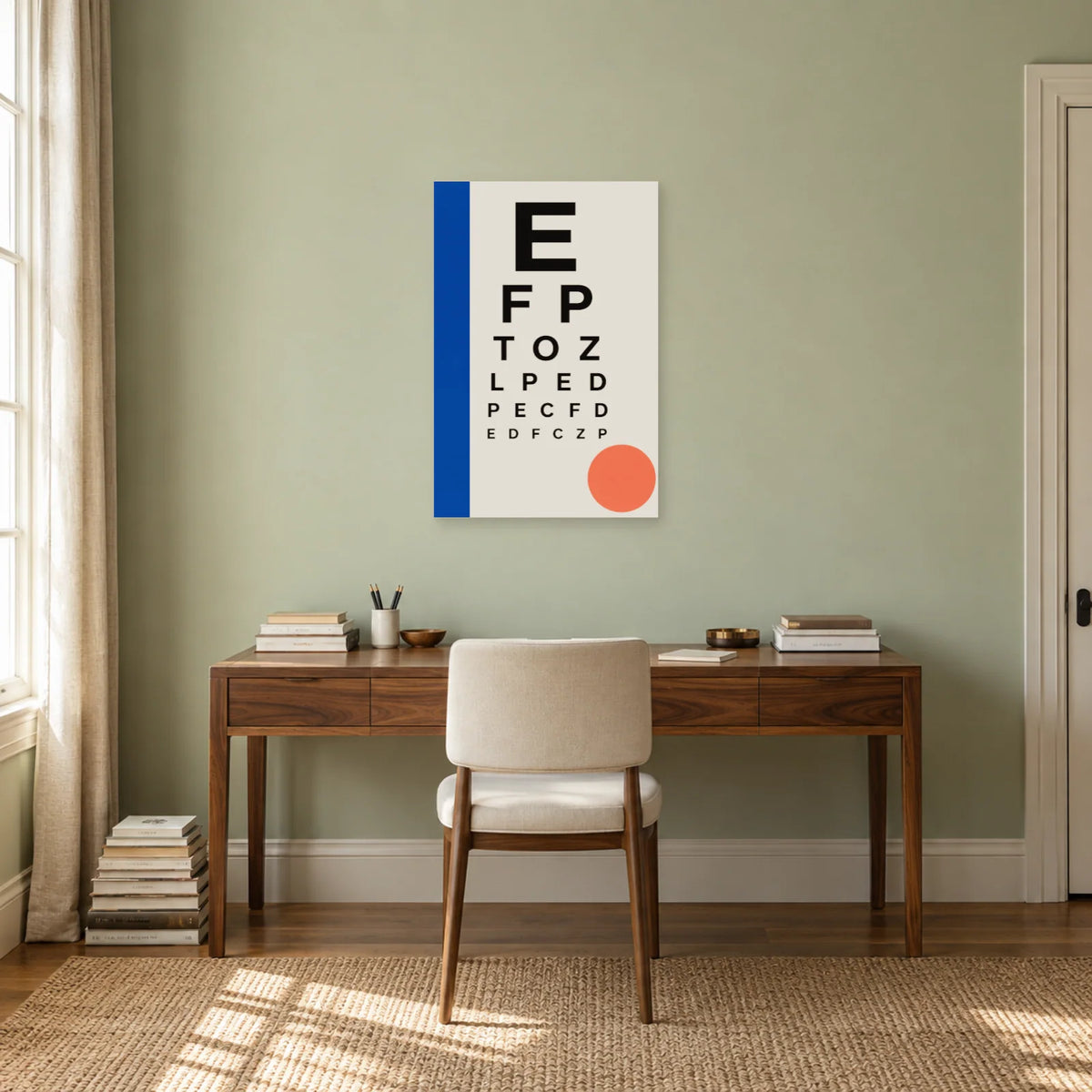 Affiche Tableau de lettres, regard graphique dans un bureau - Art Virtuoso