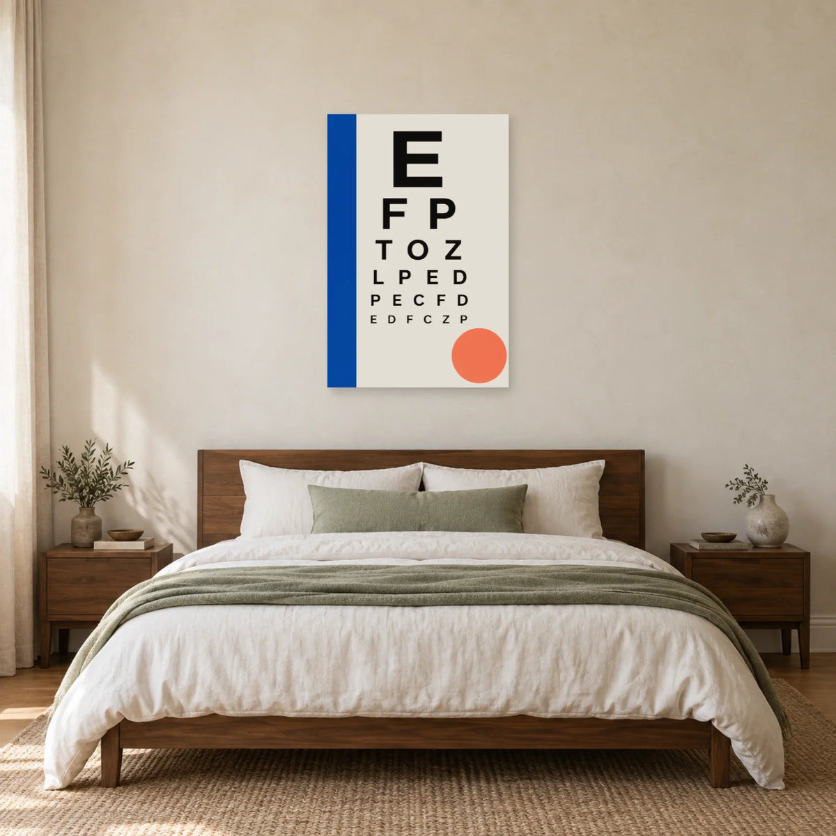 Affiche Tableau de lettres, regard graphique dans une chambre - Art Virtuoso