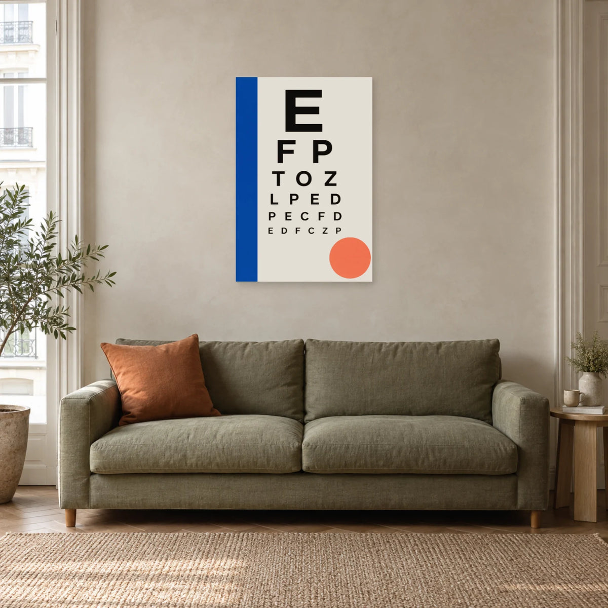Affiche Tableau de lettres, regard graphique dans un salon - Art Virtuoso