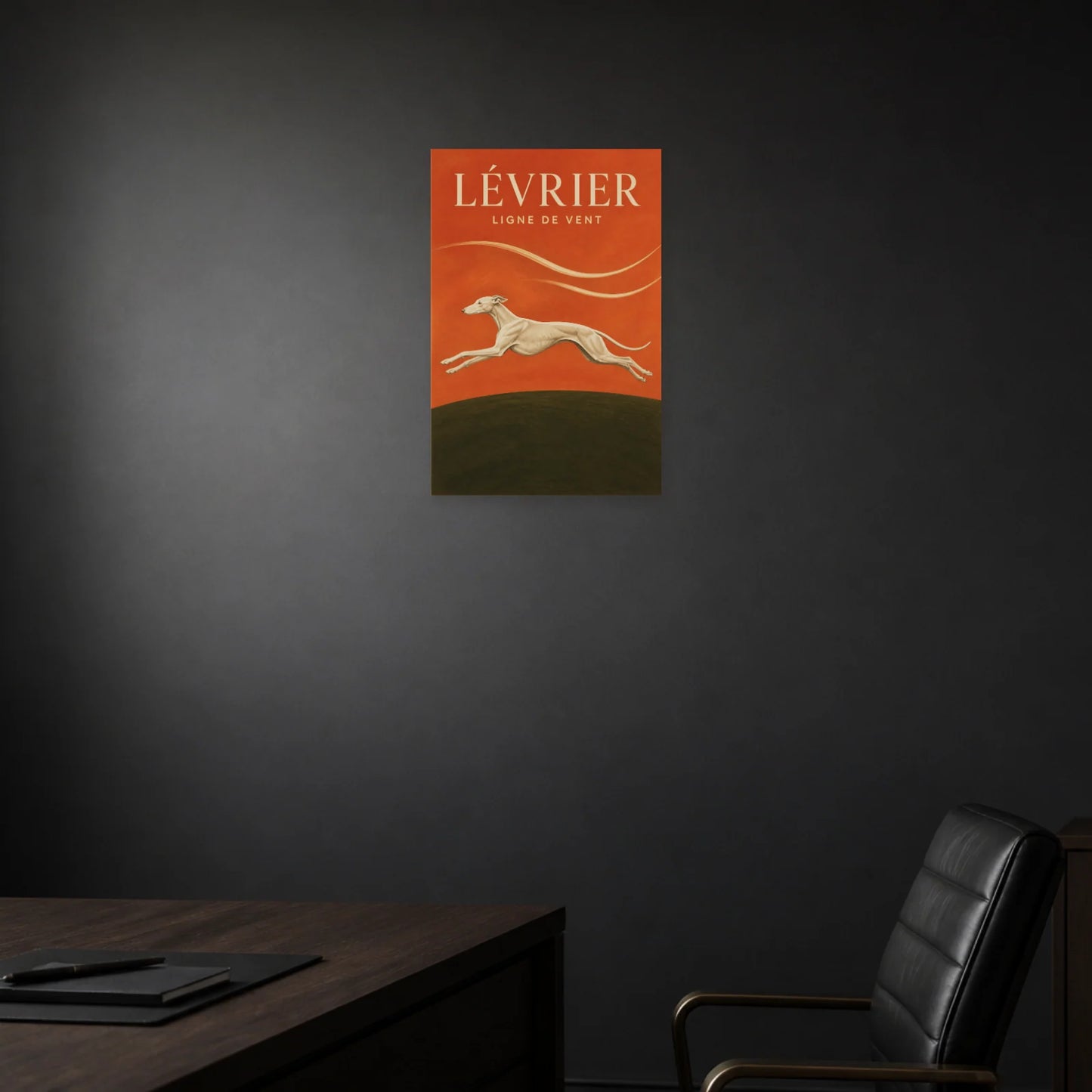 Affiche Lévrier – Ligne de Vent dans une salle à manger - Art Virtuoso
