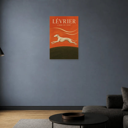 Affiche Lévrier – Ligne de Vent dans un salon - Art Virtuoso