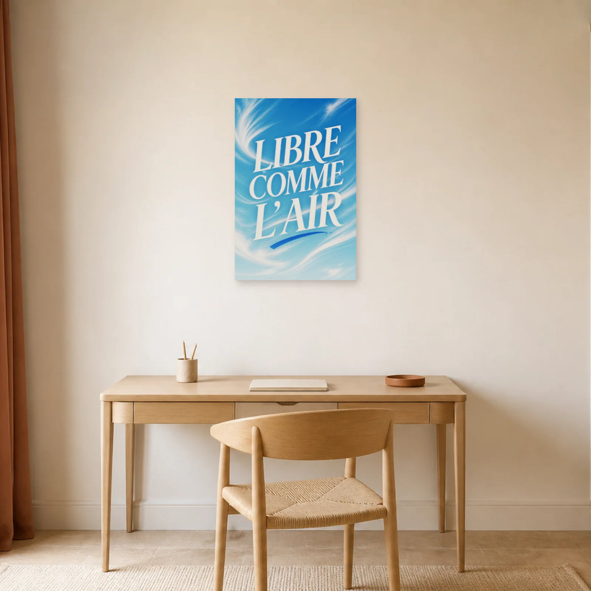 Affiche Libre comme l’air – Ciel en mouvement dans un bureau - Art Virtuoso