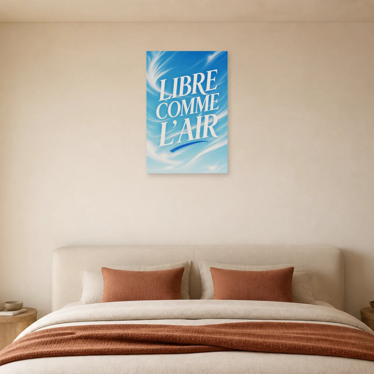Affiche Libre comme l’air – Ciel en mouvement dans une chambre - Art Virtuoso
