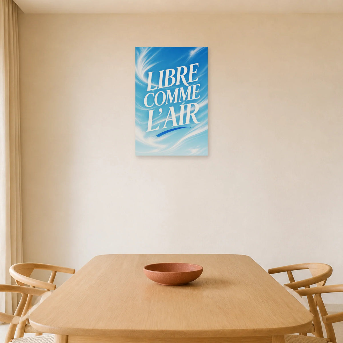 Affiche Libre comme l’air – Ciel en mouvement dans une salle à manger - Art Virtuoso