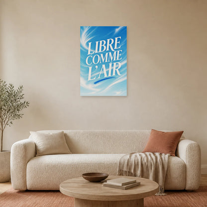 Affiche Libre comme l’air – Ciel en mouvement dans un salon - Art Virtuoso