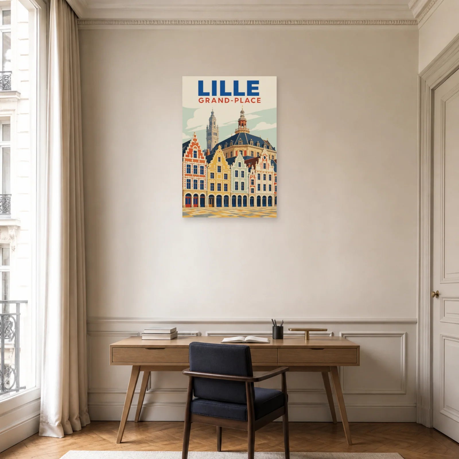 Affiche Lille – Grand-Place dans un bureau - Art Virtuoso