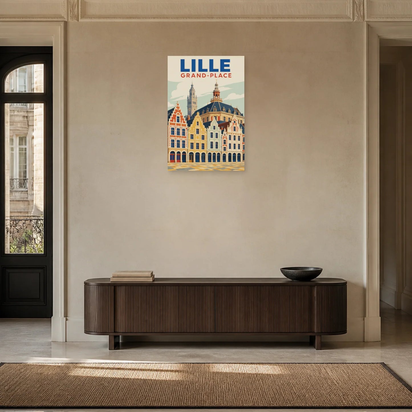 Affiche Lille – Grand-Place dans une entrée ou un couloir - Art Virtuoso