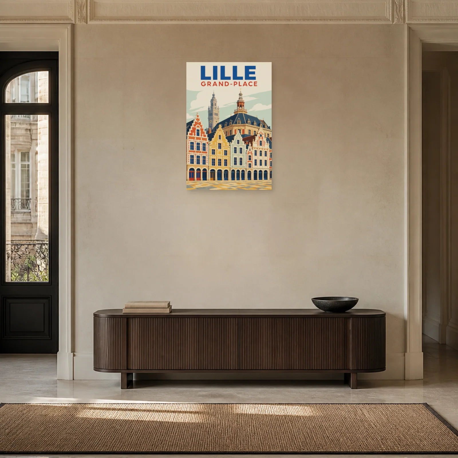 Affiche Lille – Grand-Place dans une entrée ou un couloir - Art Virtuoso