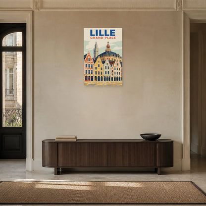 Affiche Lille – Grand-Place dans une entrée ou un couloir - Art Virtuoso