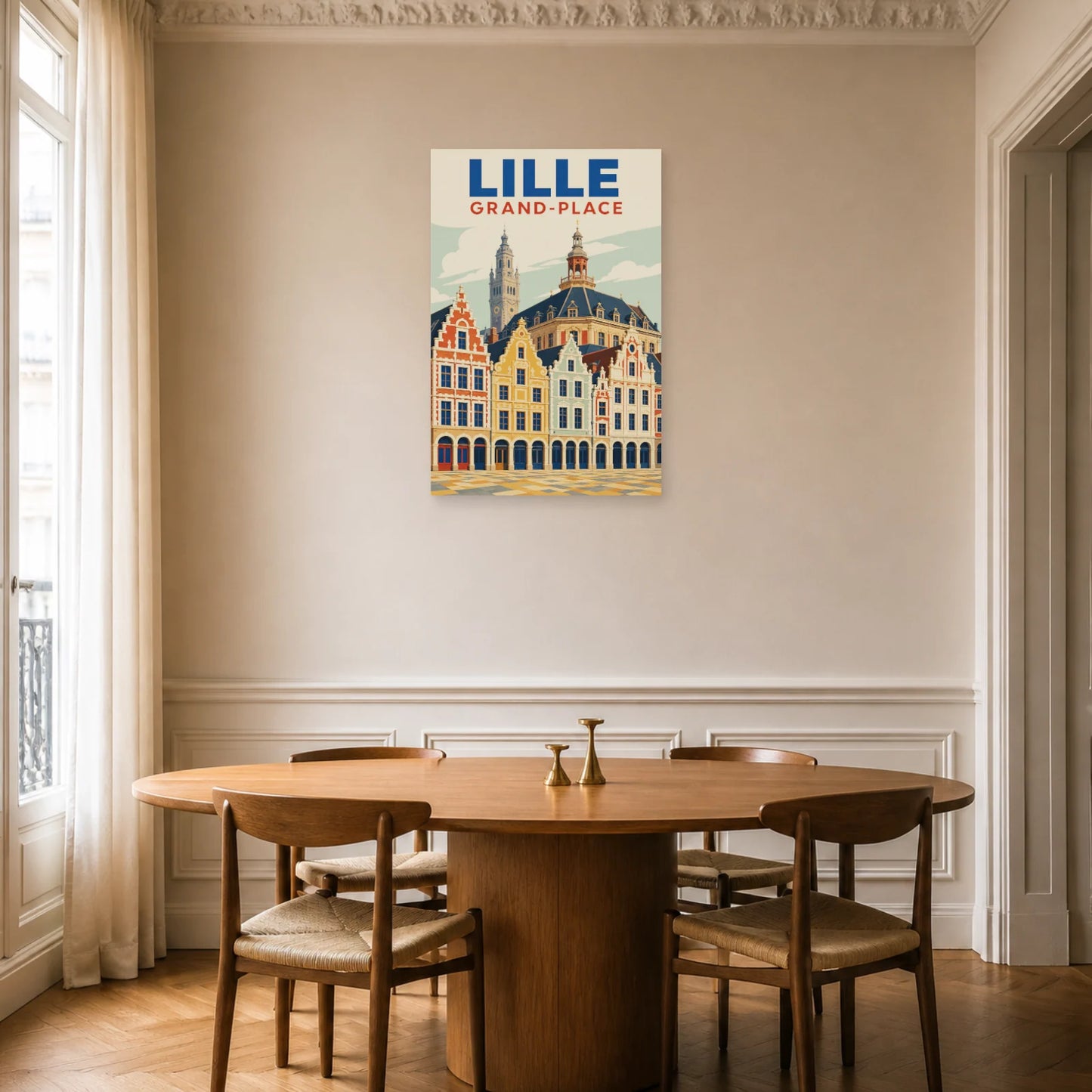 Affiche Lille – Grand-Place dans une salle à manger - Art Virtuoso